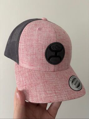 Hooey Pink Front with Gray Mesh Trucker Hat